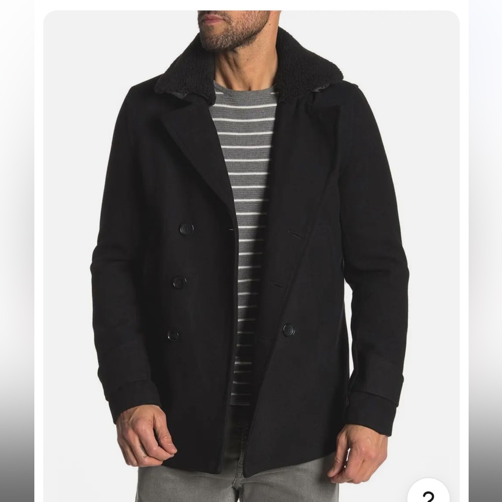 NWT SLATE & STONE Nordstrom FAUX SHERLING Men’s XL Peacoat Stephen